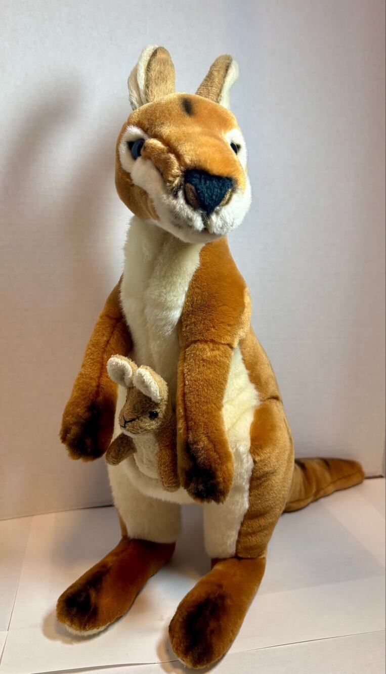 Elka Kangaroo Mommy Baby Joey Plush